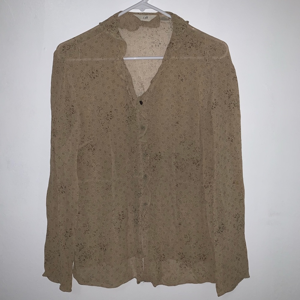 CLOSING- SEND OFFERS JJill Beige blouse